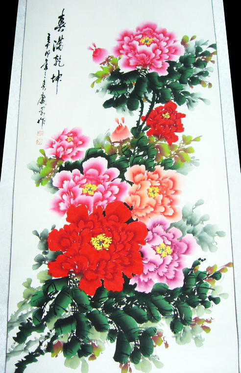 四尺國畫牡丹作品