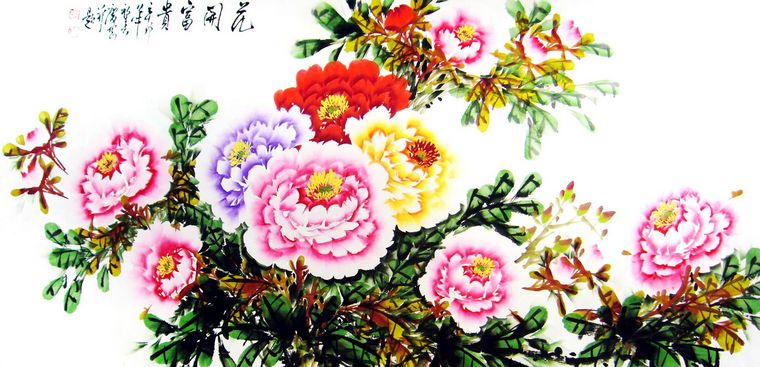 牡丹國畫