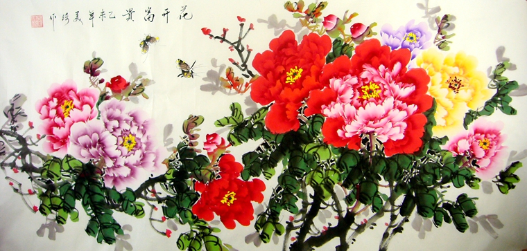 四尺牡丹國畫