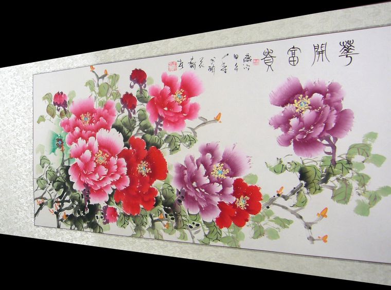 三尺牡丹國畫