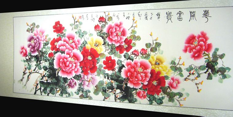 小六尺牡丹畫作品