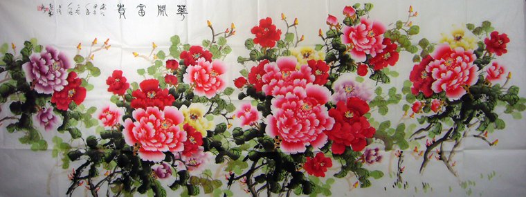 八尺牡丹畫