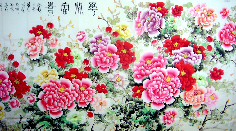 丈二牡丹國畫