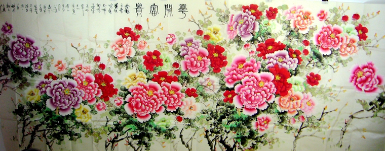 丈二牡丹國畫