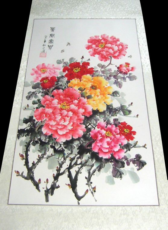 三尺國畫富貴牡丹圖