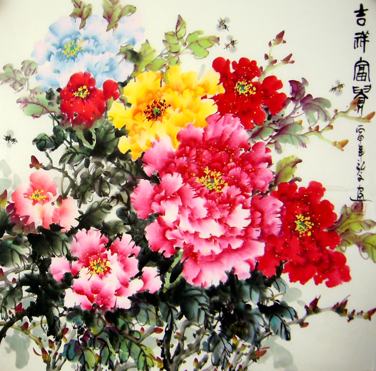 三尺見方國畫牡丹