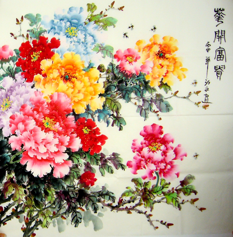斗方富貴牡丹