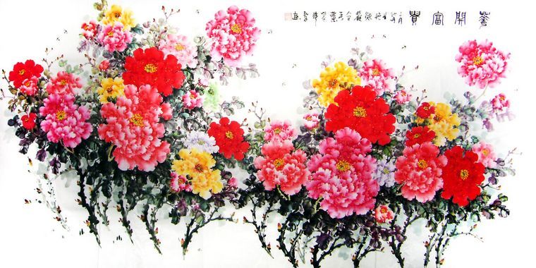 八尺精品牡丹國畫