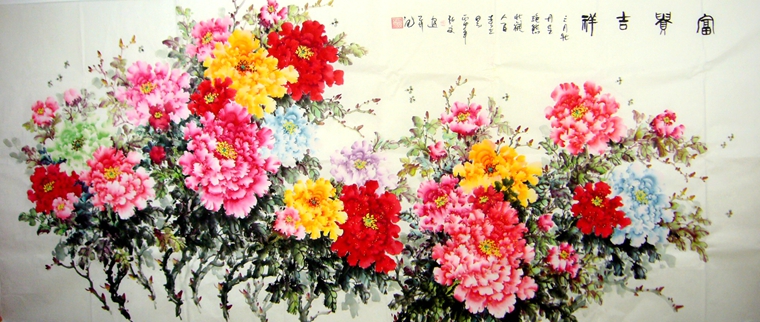 八尺牡丹圖