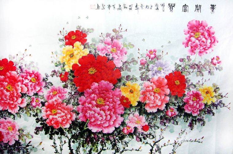 巨幅牡丹國畫