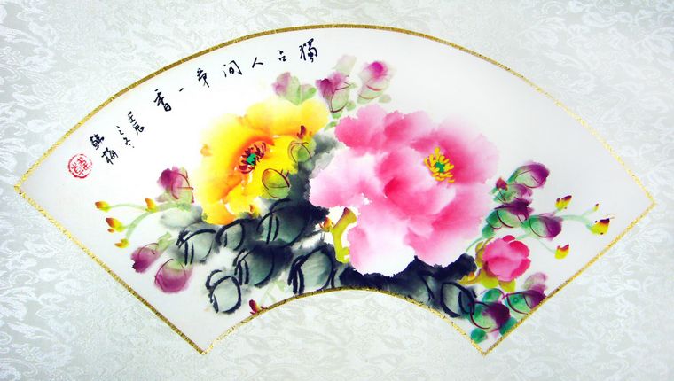扇形牡丹畫(huà)