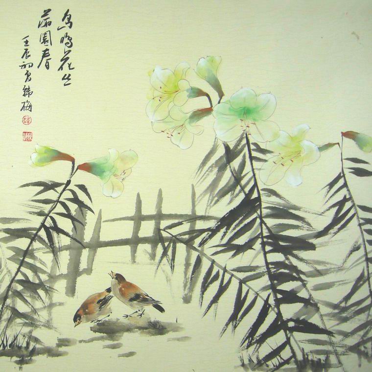 國畫花鳥裝飾水墨畫