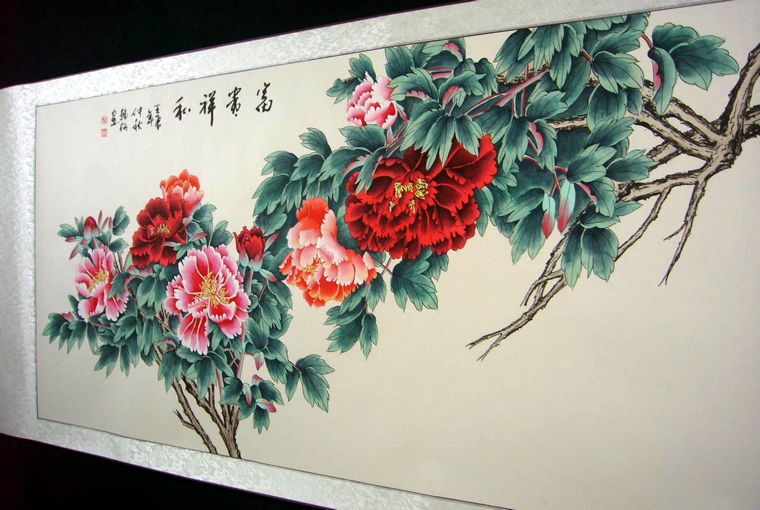 國畫工筆牡丹