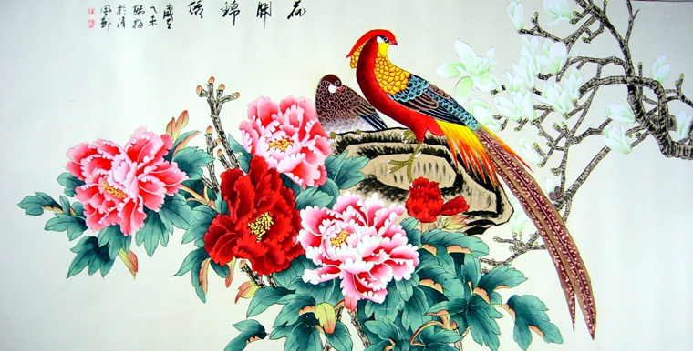 四尺花鳥(niǎo)牡丹畫(huà)
