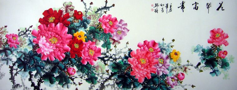 寫意牡丹國畫