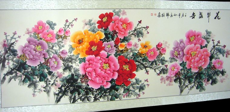 小六尺國畫牡丹