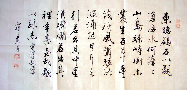 小橫幅書法觀滄海