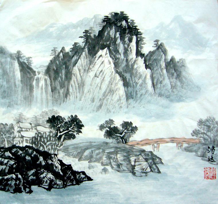 水墨畫山水