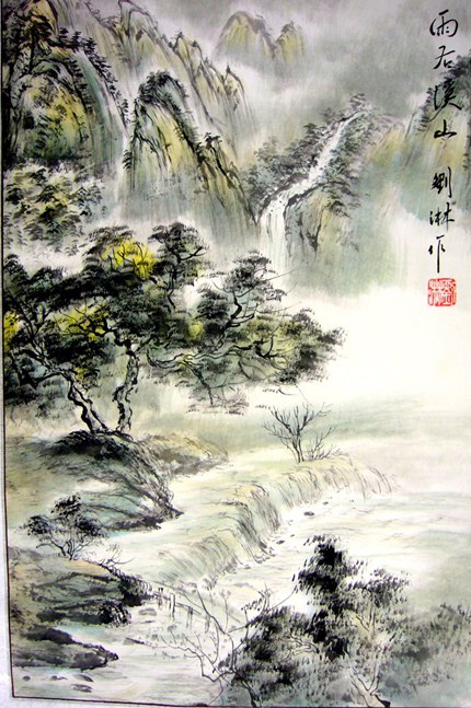 條幅水墨山水