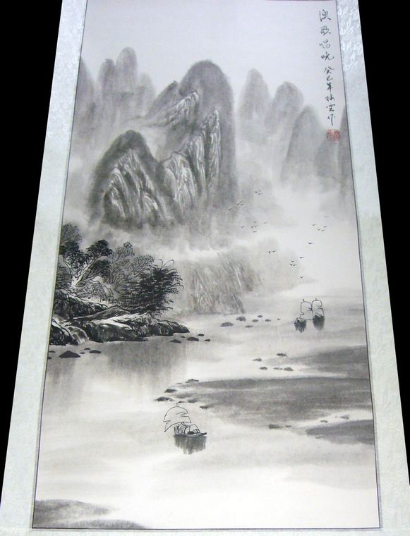 三尺豎幅山水畫