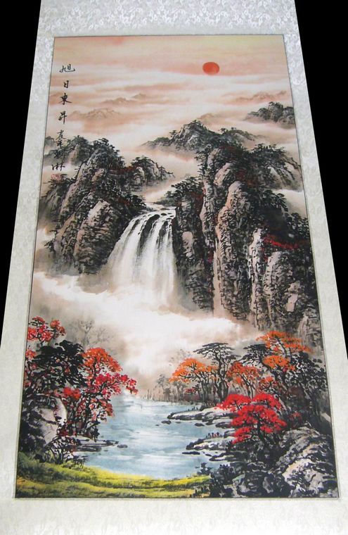 豎幅山水國畫