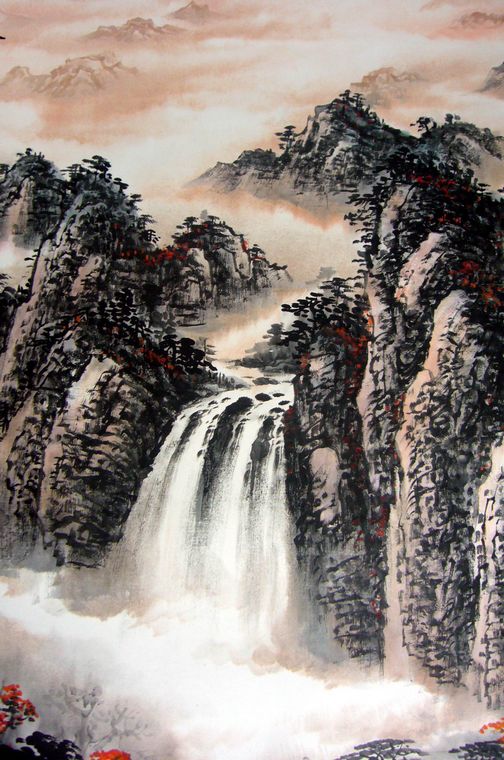 豎幅山水國畫