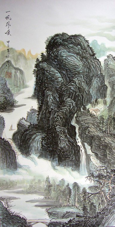 三尺豎幅寫意山水