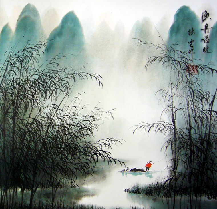 三尺斗方山水畫