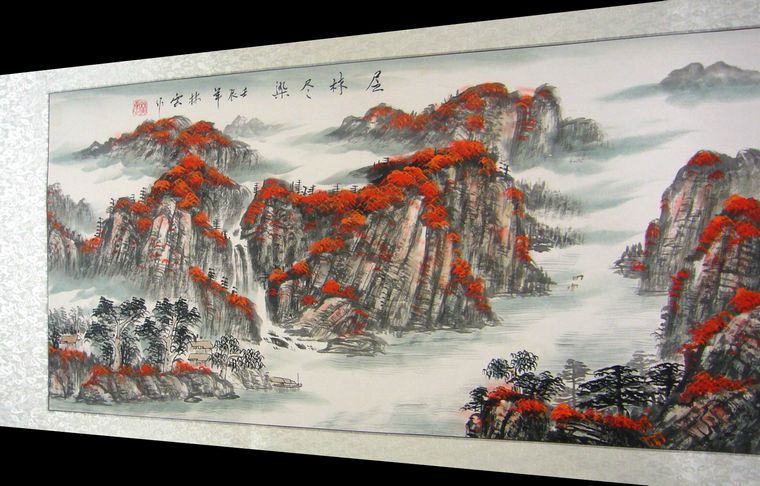 三尺寫意山水畫
