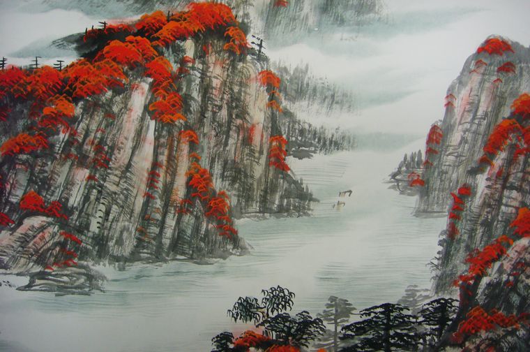 三尺寫意山水畫