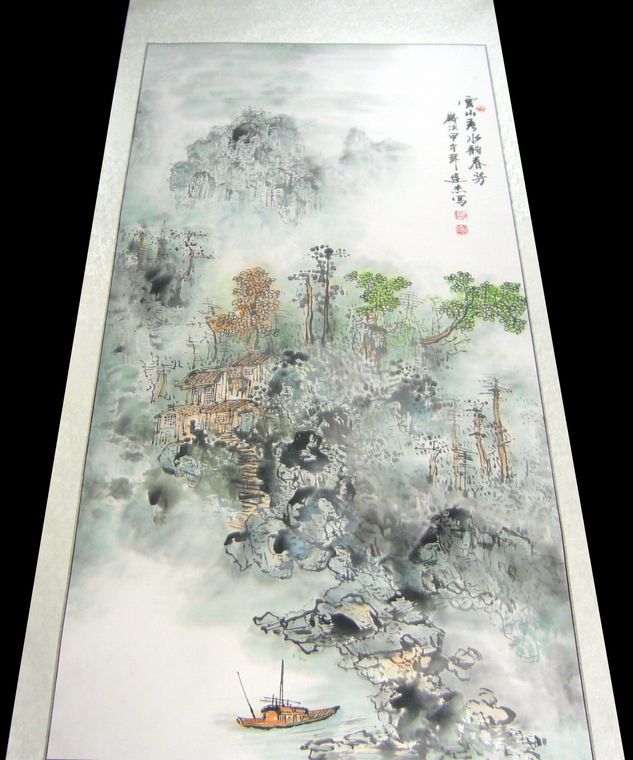 國畫豎幅山水畫