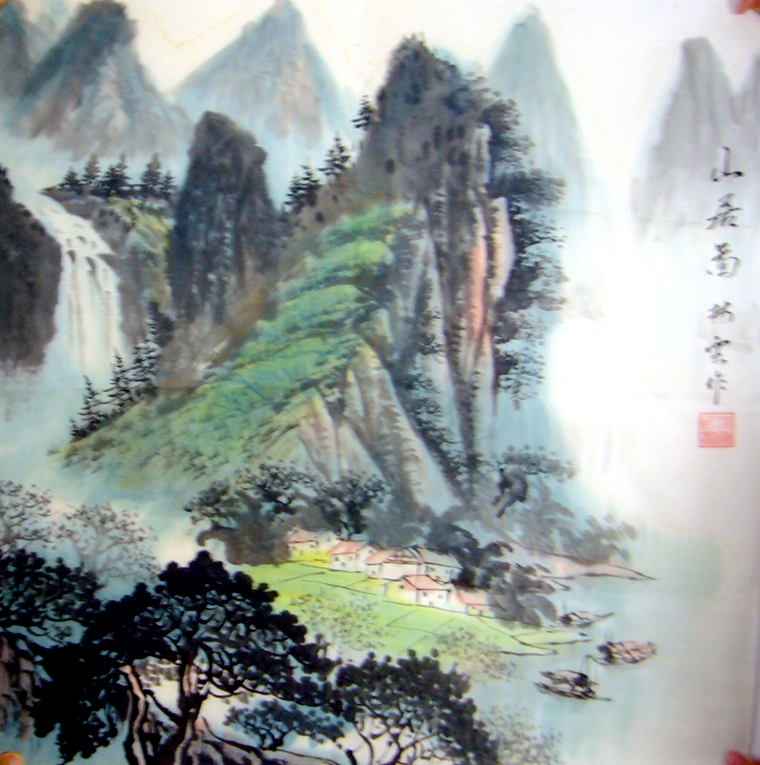 斗方寫意山水風(fēng)景畫