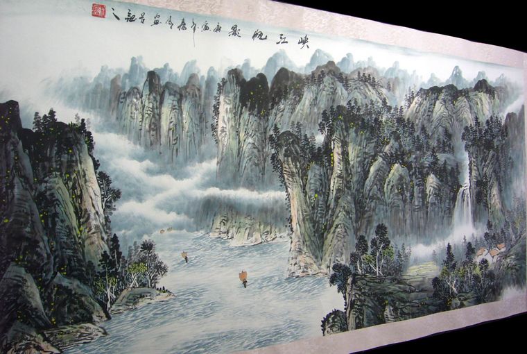 掛客廳的山水畫