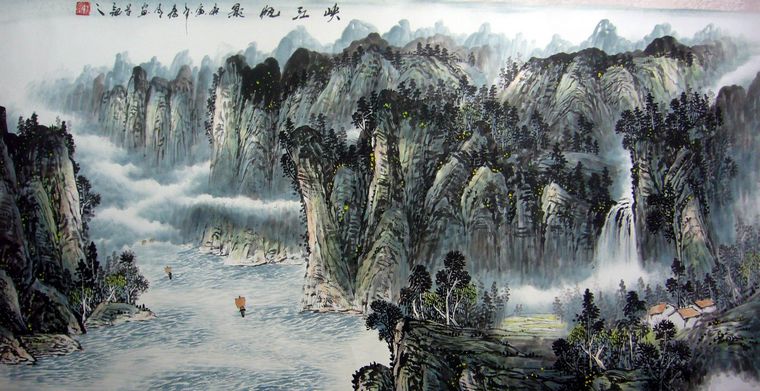 掛客廳的山水畫