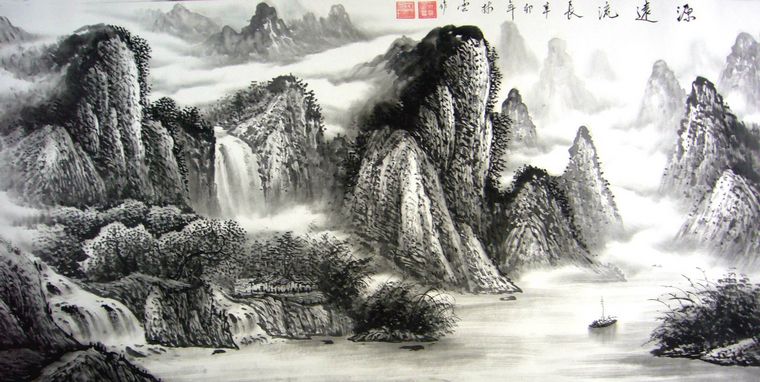 黑白山水畫