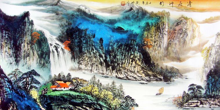 四尺山水畫作品