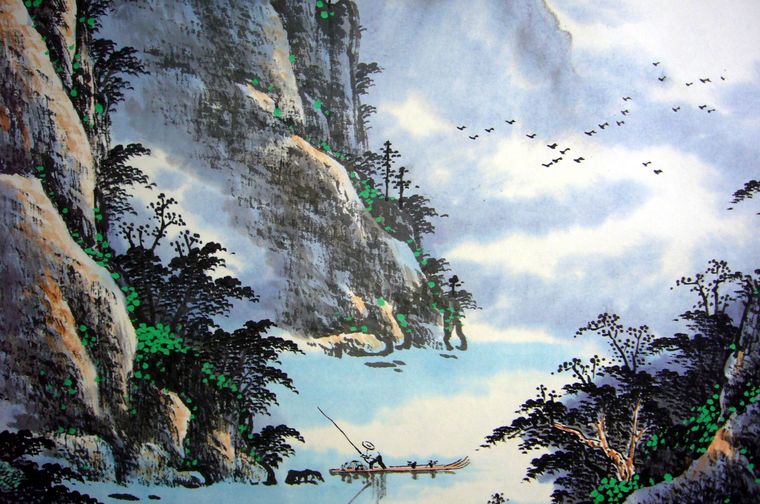 四尺橫幅山水畫