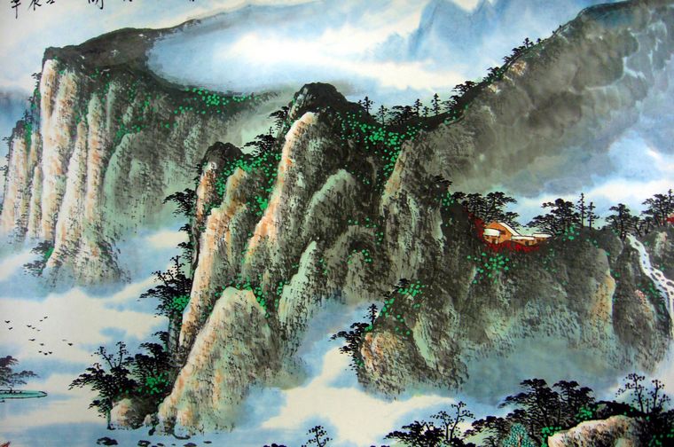 四尺橫幅國畫山水