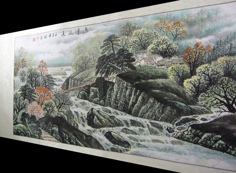 溪山秋韻山水畫