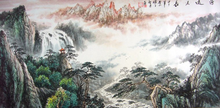 國畫山水作品
