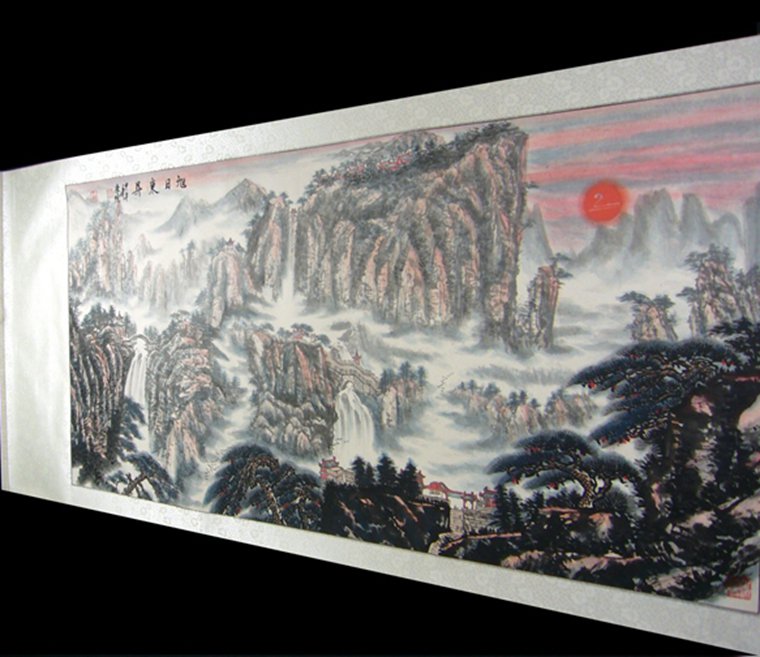 山水畫泰山日出