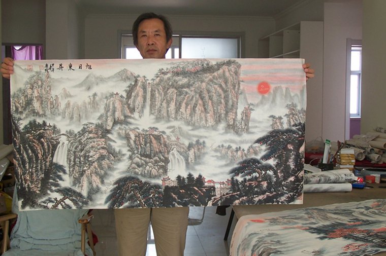 山水畫泰山日出