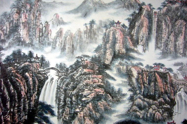 山水畫泰山日出