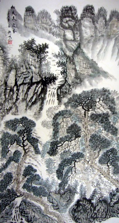 六尺豎幅山水畫