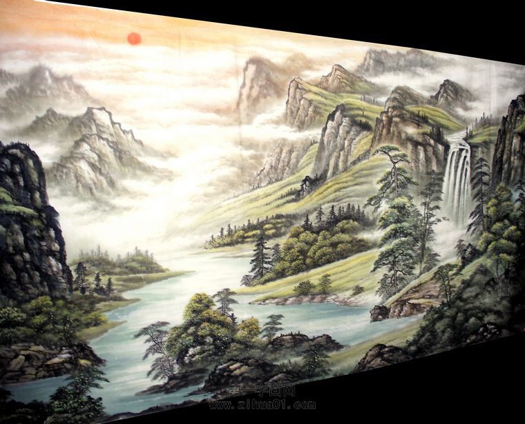 六尺山水作品