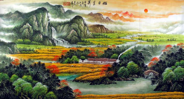六尺山水國畫