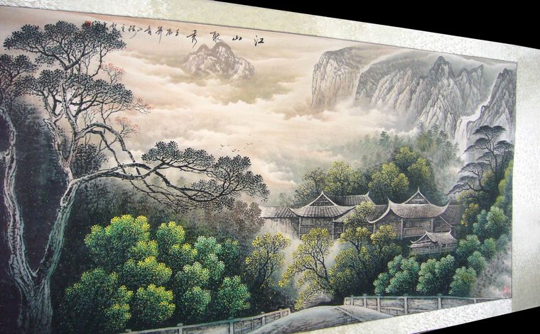 六尺寫意山水作品