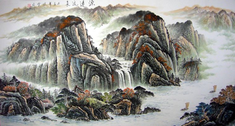 六尺橫幅山水作品
