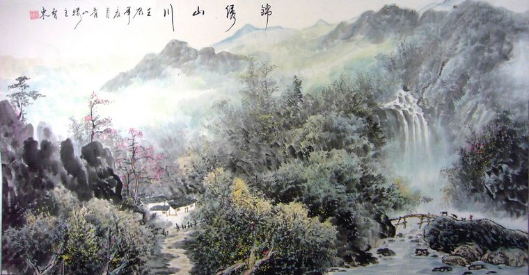 六尺國(guó)畫山水