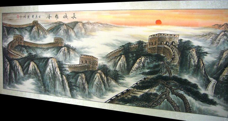 山水畫長城雄姿